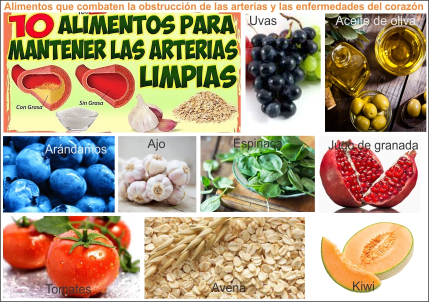  Alimentos que combaten la obstrucción de las arterias y las enfermedades del corazón