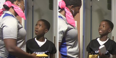 Mom pranks her son on his 8th birthday