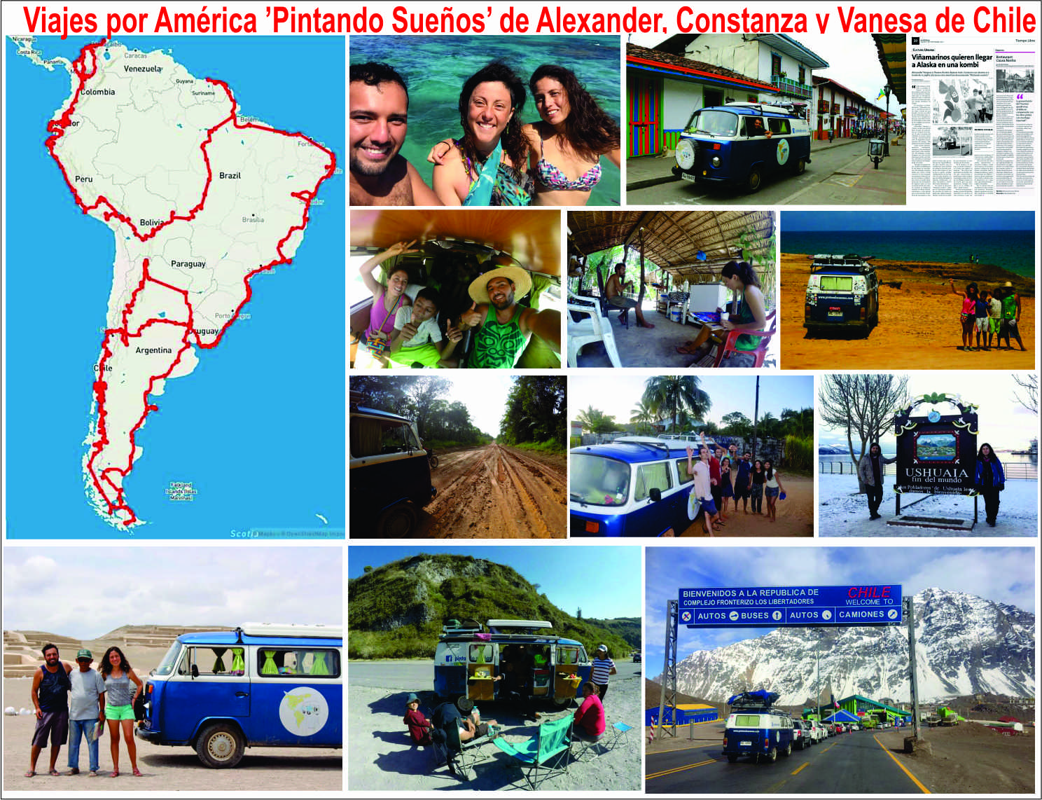 Pintando sueños, un viaje de 3 años, recorridos en 10 países en un kombi