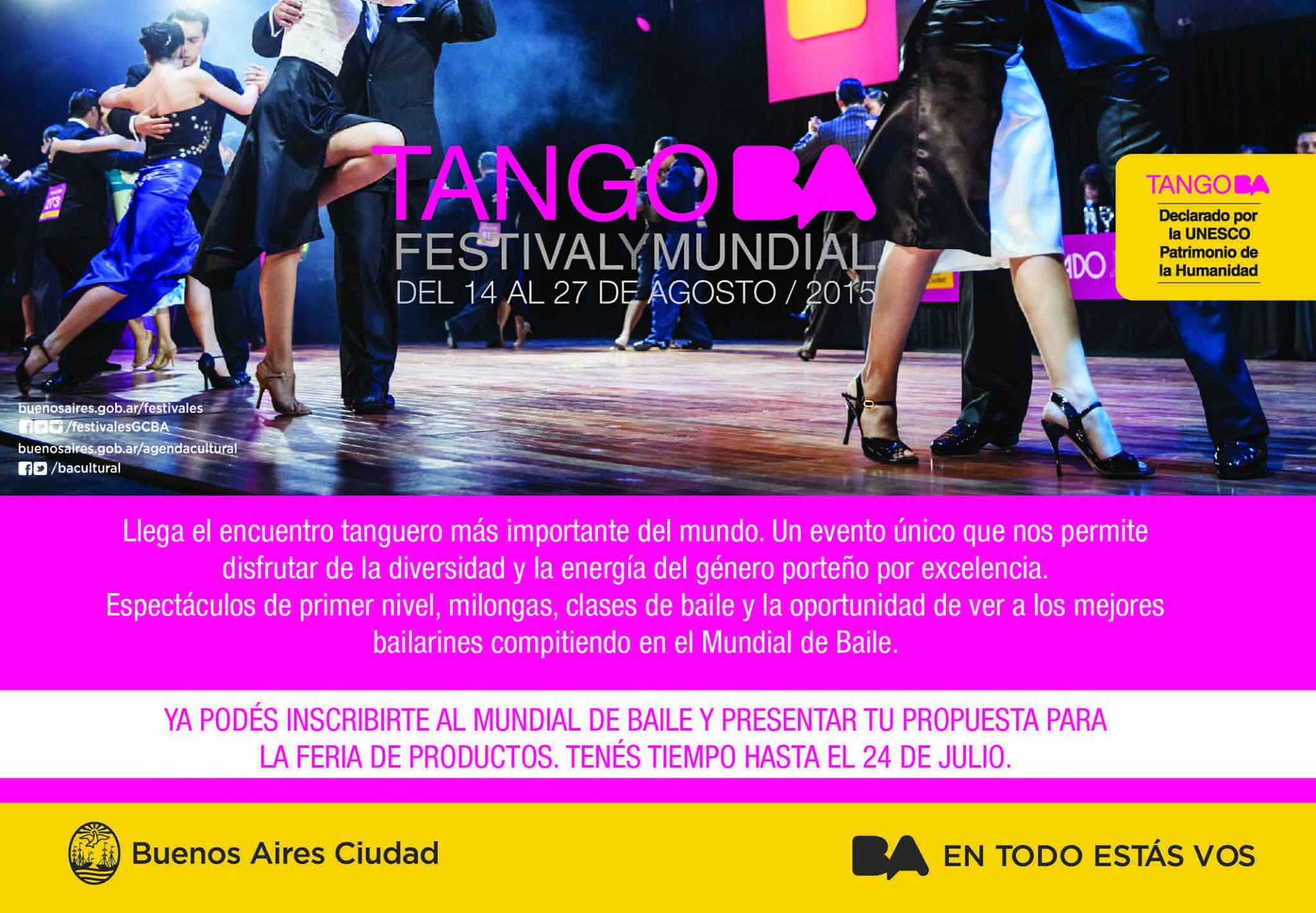 INSCRIPCIÓN EN EL MUNDIAL TANGO Buenos Aires 