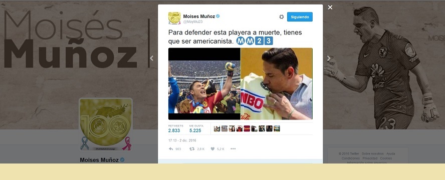 Moisés Muñoz Para defender esta playera a muerte, tienes que ser americanista