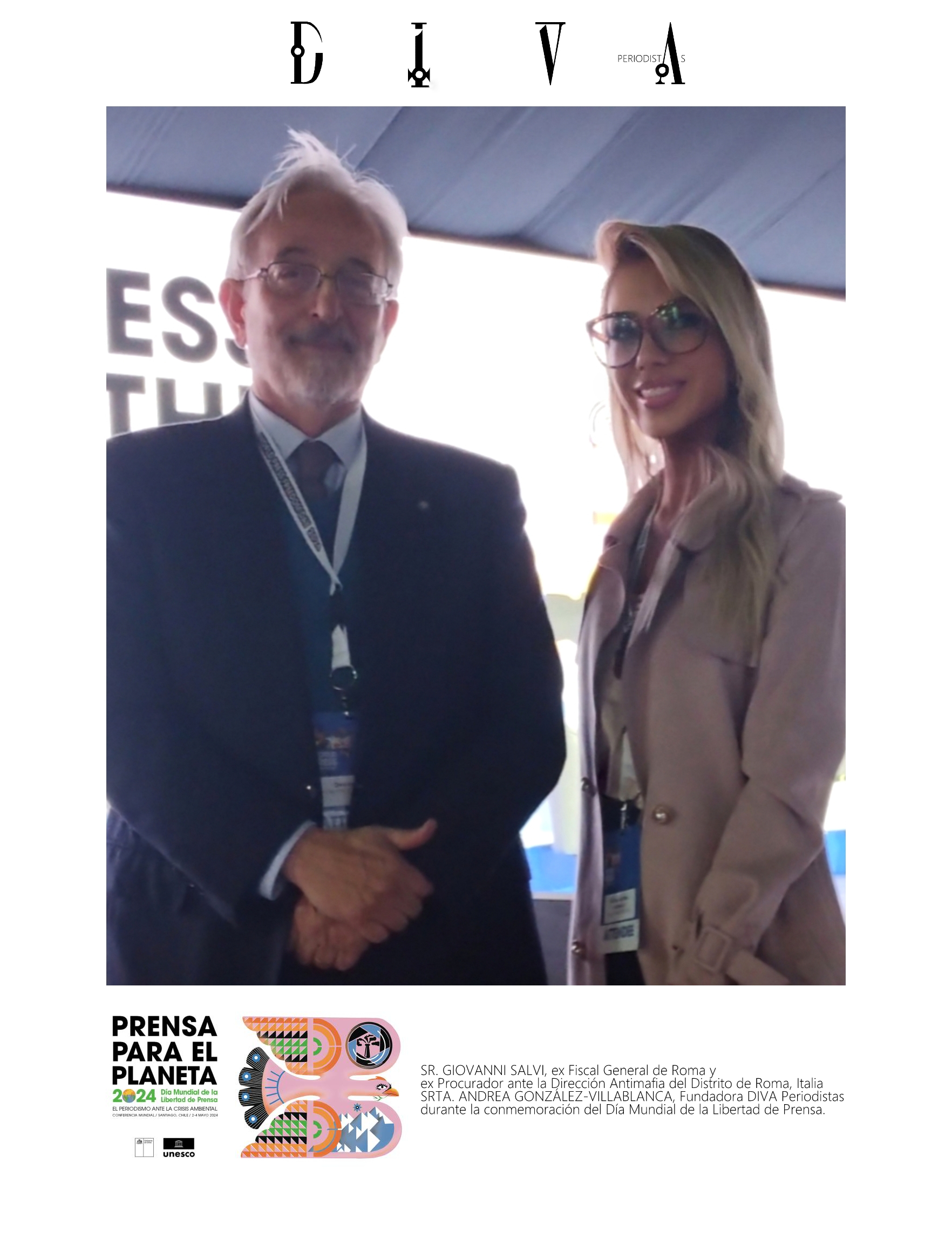 Periodista Andrea González-Villablanca junto a Fiscal Antimafia italiano, Giovanni Salvi