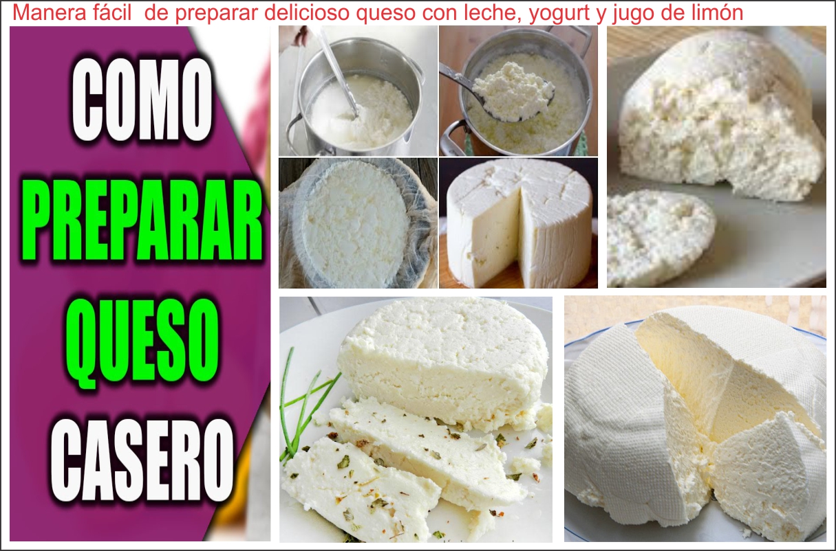  Manera fácil de preparar queso fresco con un litro de leche, yogur y medio limón. 